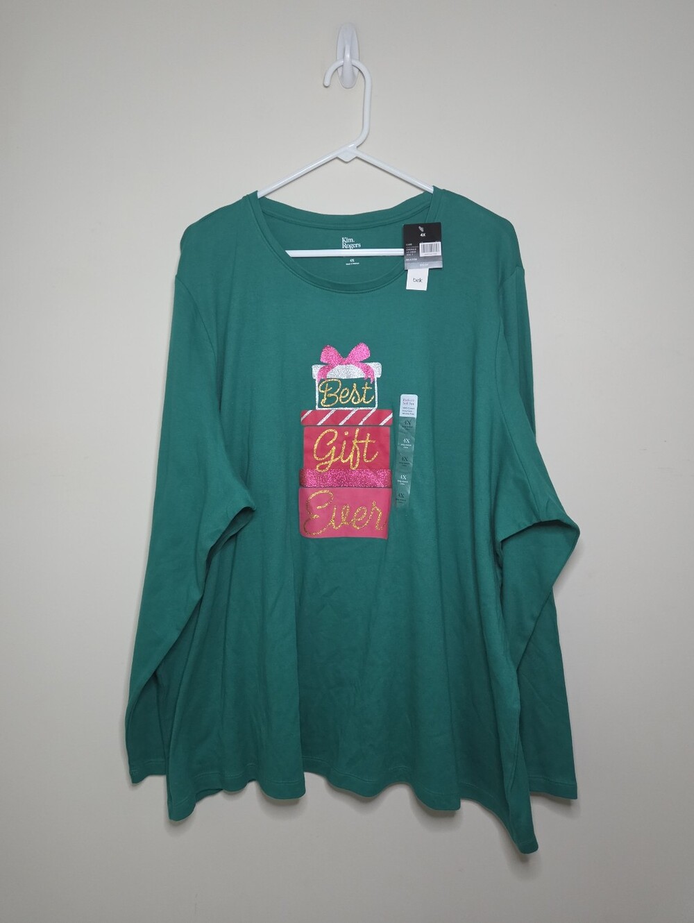 Women's Kim Rogers Perfectly Soft Holiday Shirt Sz 4X NWT
